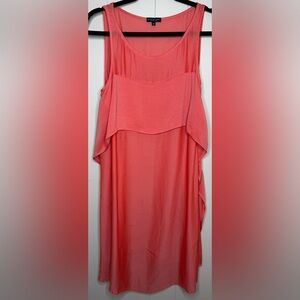 Bitte Kai Rand Coral Sheer Silk Blend Ruffle Sleeveless Dress EU 42 US L/10